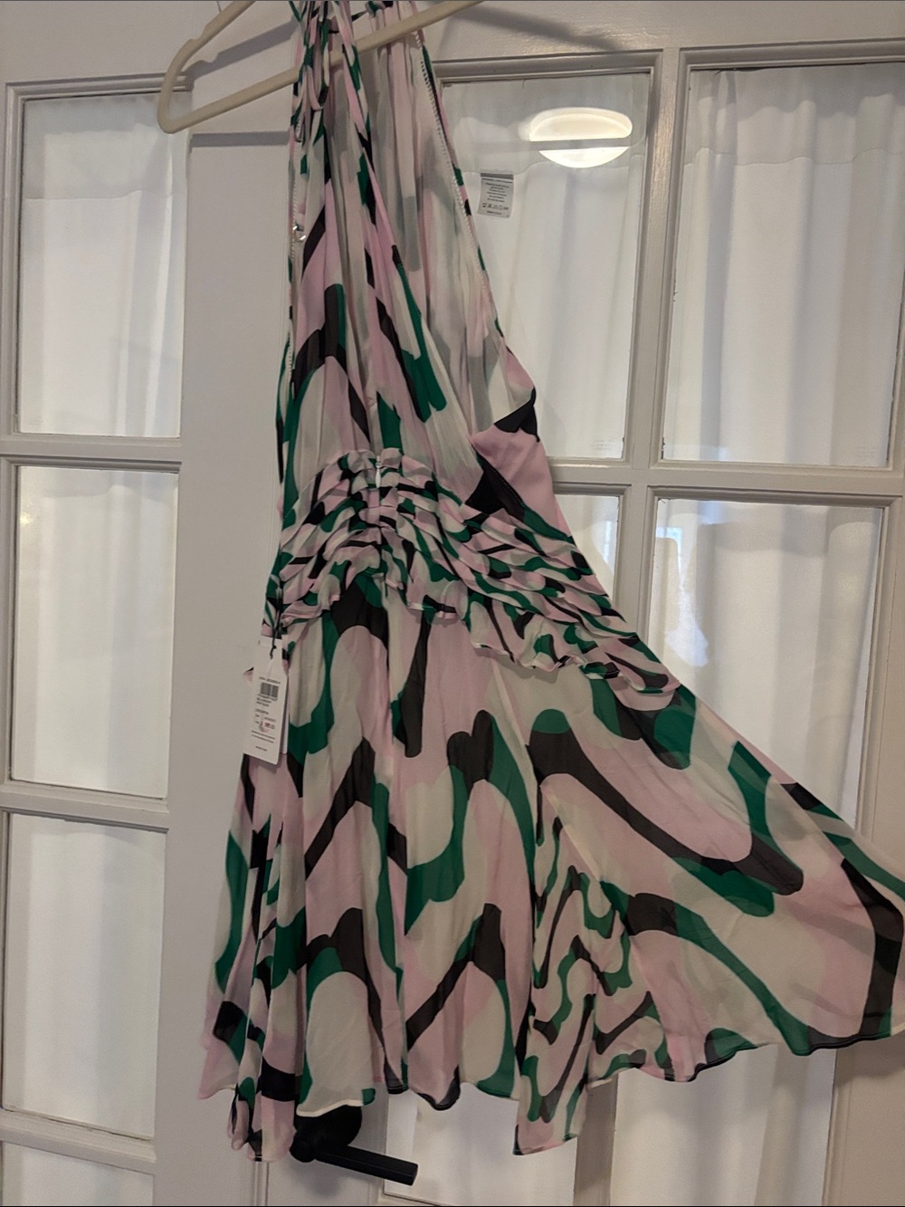 Reiss Green & Pink Halter Dress - Picture 4 of 4